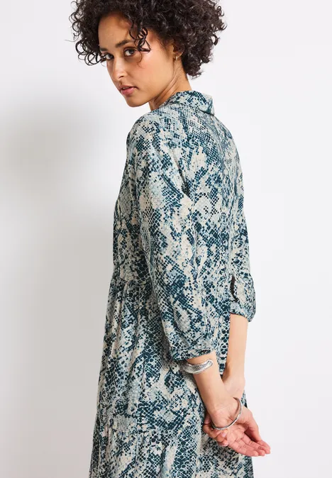 Tunika-Kleid mit Snake Print arona blue