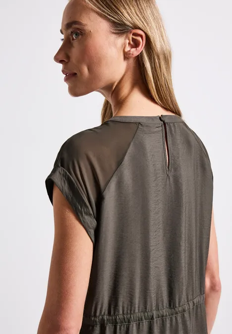 Robe avec détails en maille nomad brown
