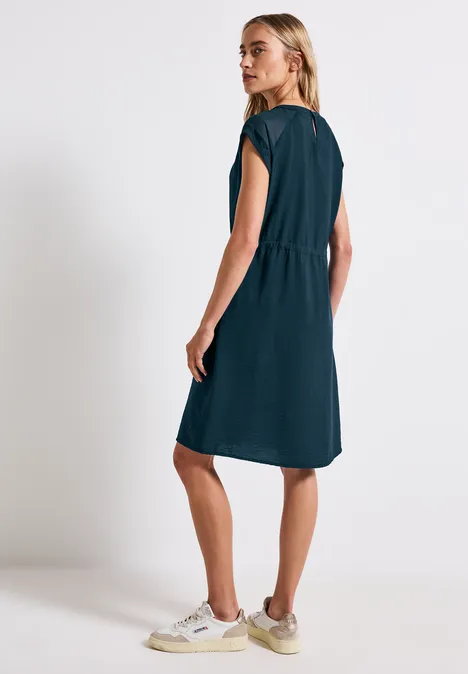 Robe avec détails en maille tide blue