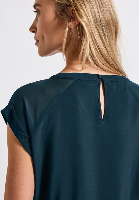 Robe avec détails en maille tide blue