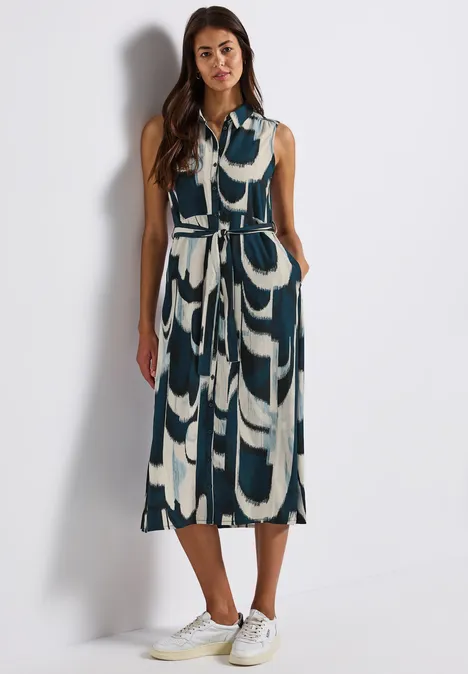 Robe chemisier sans manches tide blue