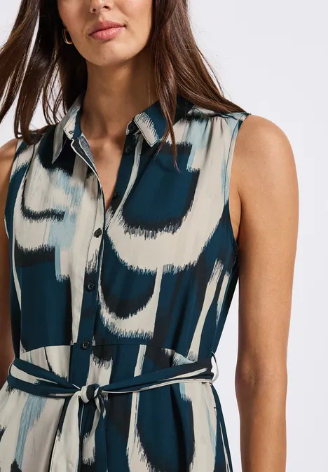 Robe chemisier sans manches tide blue