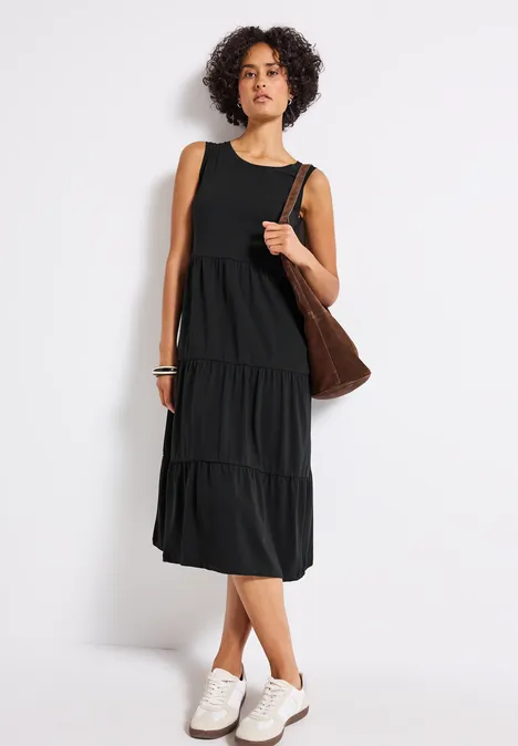 Robe en jersey avec volants Black
