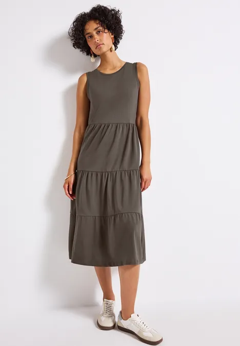 Robe en jersey avec volants nomad brown