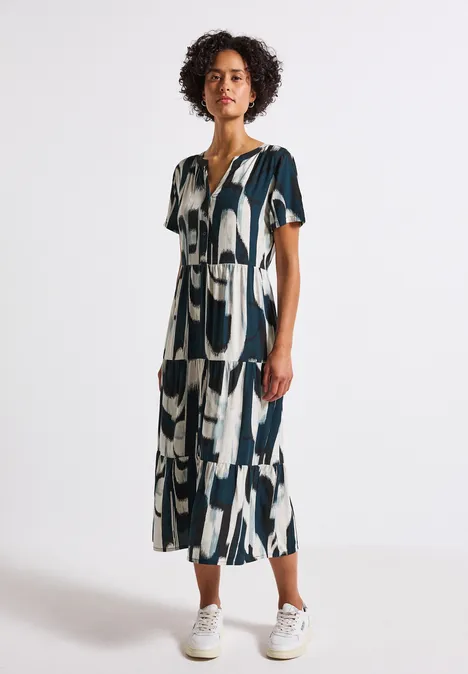 Robe à volants à motifs tide blue