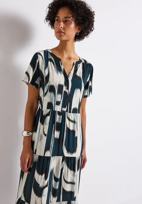 Robe à volants à motifs tide blue