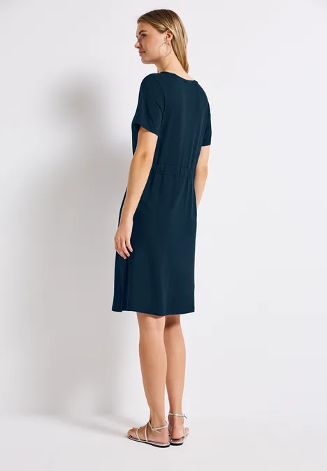 Robe en jersey avec cordon de serrage tide blue