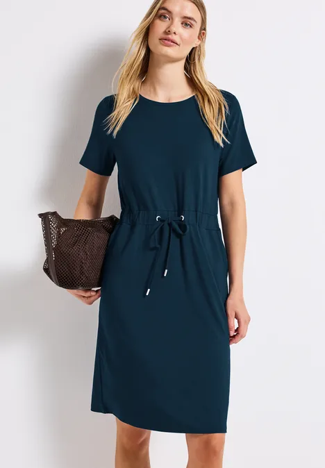 Robe en jersey avec cordon de serrage tide blue