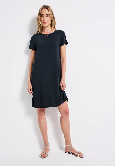 Robe t-shirt en couleur unie deepwater blue
