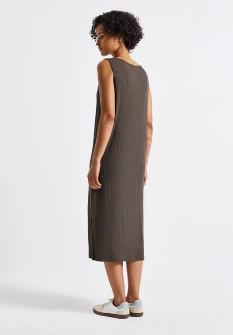 Robe sans manches à structure côtelée nomad brown