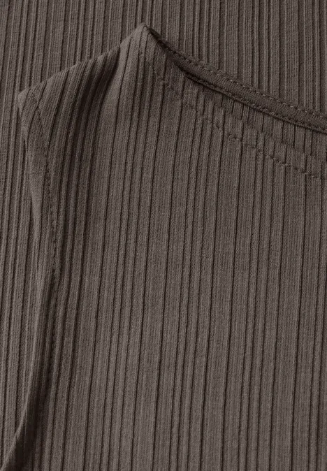 Robe sans manches à structure côtelée nomad brown