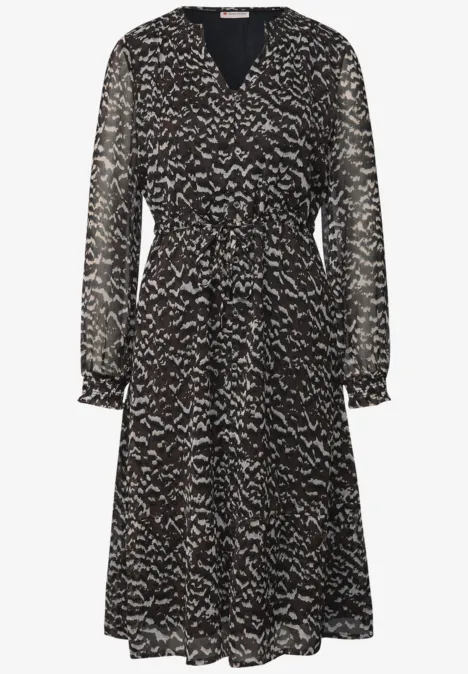 Robe en mousseline avec détails smocks deep roast brown