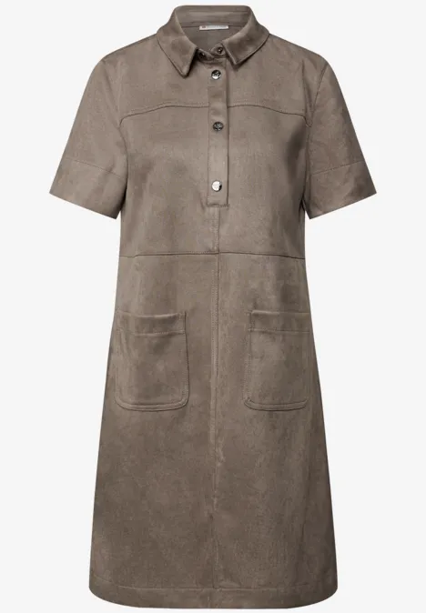 Velours blousejurk bark brown