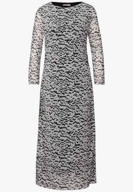 Robe en maille à motifs morning beige