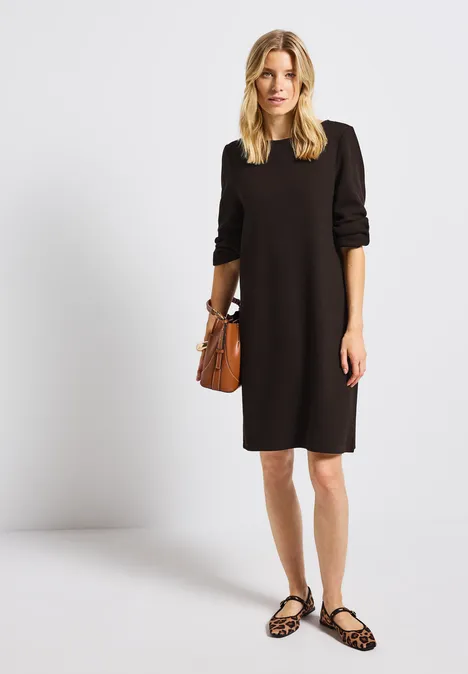 Robe en jersey uni deep roast brown