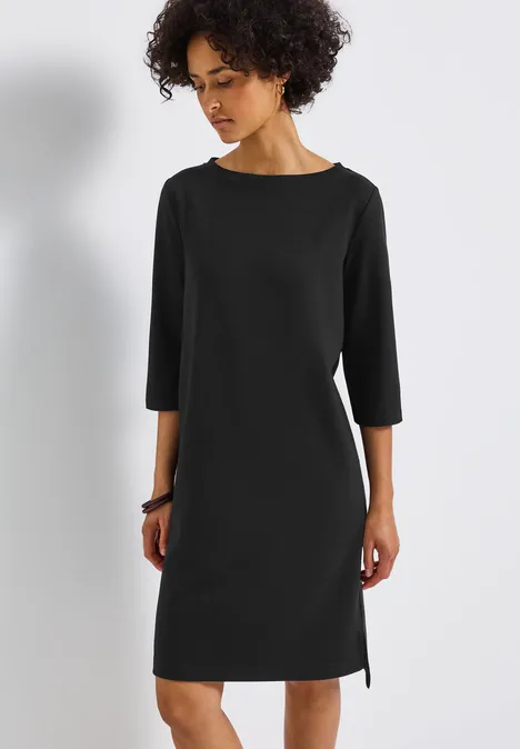 Sweat jurk met splitten Black