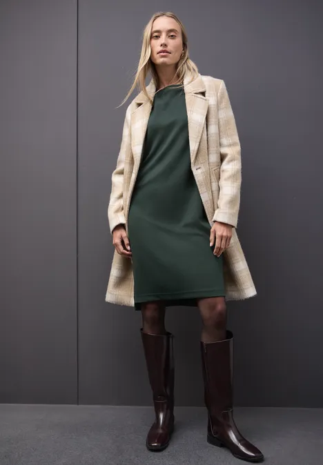 Sweat-Kleid mit Schlitzen evernight green
