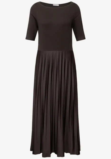 Materialmix Kleid deep roast brown
