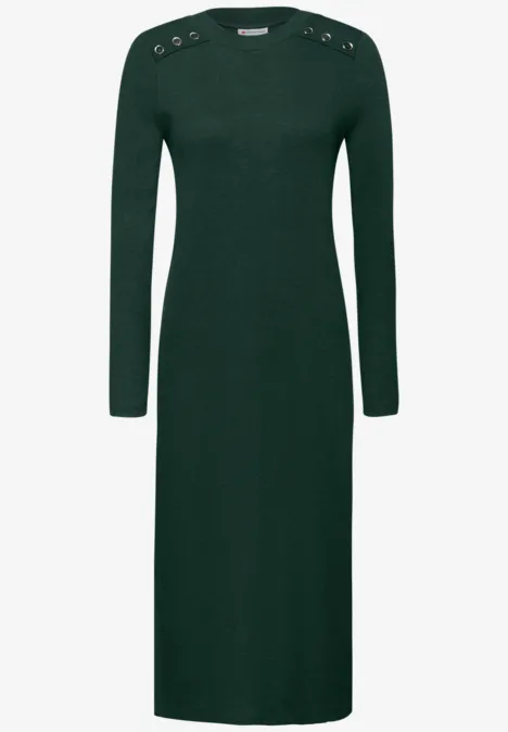 Rippstruktur Kleid evernight green