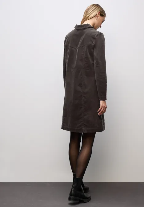 Cordkleid mit Zipper deep roast brown