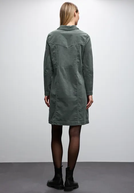Cordkleid mit Zipper balsam green