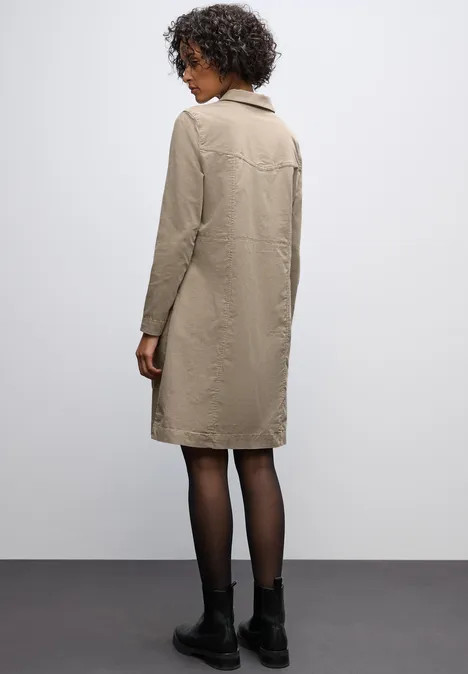 Cordkleid mit Zipper morning beige Cordkleid mit Zipper morning beige