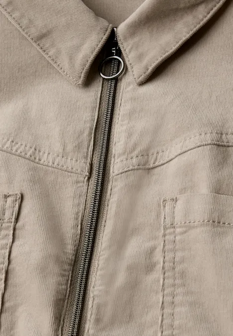 Cordkleid mit Zipper morning beige Cordkleid mit Zipper morning beige