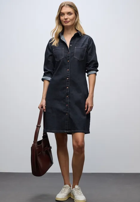Robe denim au look rinsed null