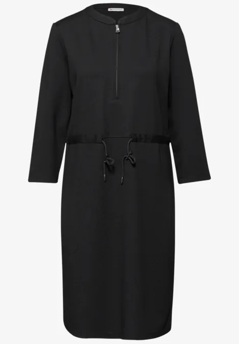 Jersey jurk met rits Black