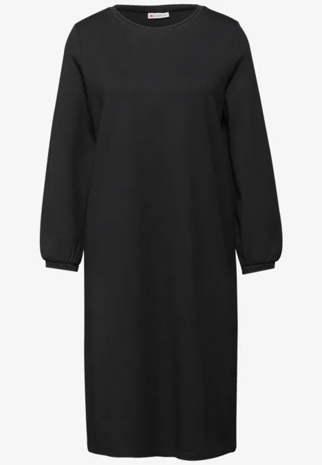 Jersey-Kleid in Unifarbe Black