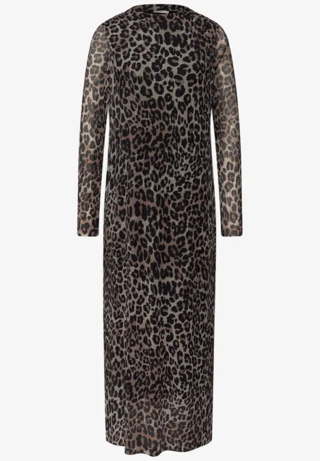 Mesh-Plissée Kleid mocha glow Mesh-Plissée Kleid mocha glow