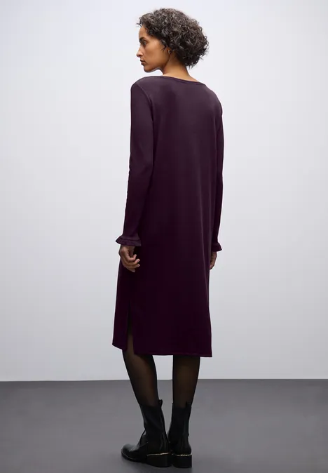 Midi-Kleid in Rippstruktur jazz berry