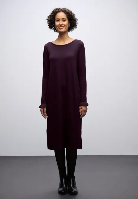 Midi-Kleid in Rippstruktur jazz berry