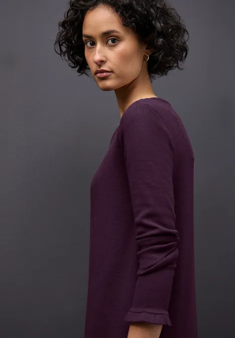 Midi-Kleid in Rippstruktur jazz berry