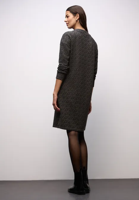 Gemustertes Kleid Black