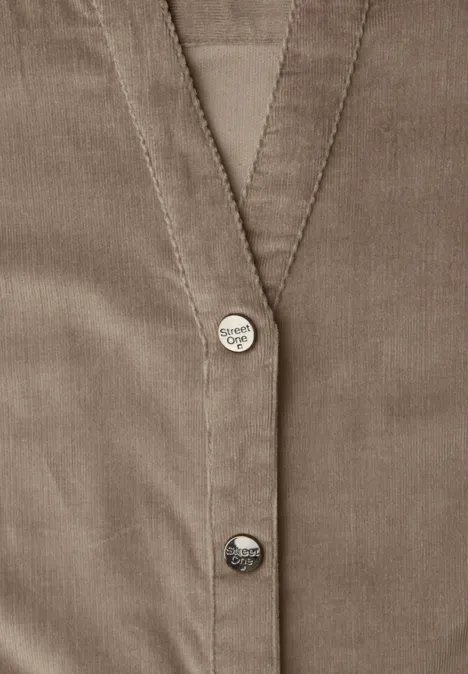 Cordkleid in Unifarbe light terra mocha