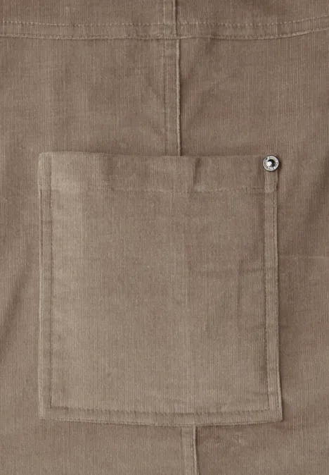 Cordkleid in Unifarbe light terra mocha