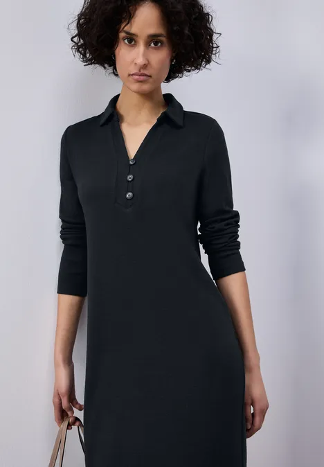 Jurk in effen kleur shadowed navy Jurk in effen kleur shadowed navy