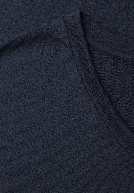 Midi-jurk met V-hals in een gebreide look shadowed navy