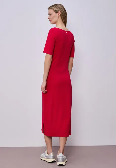 Robe midi avec détail de nœuds salsa red