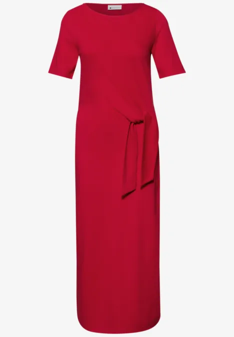 Robe midi avec détail de nœuds salsa red