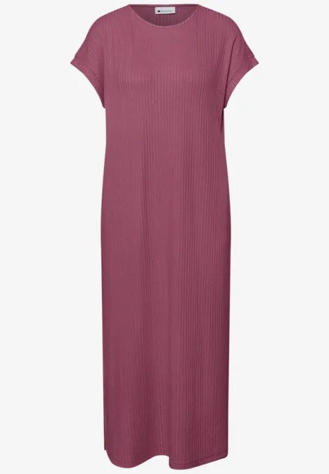 Robe midi en jersey côtelé dark clouded blush