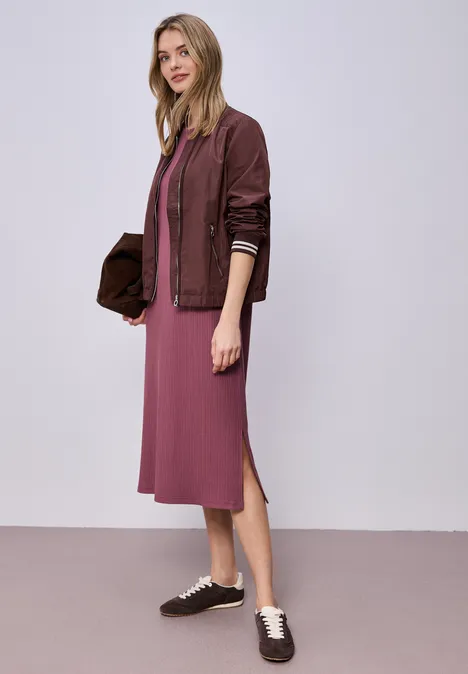 Robe midi en jersey côtelé dark clouded blush