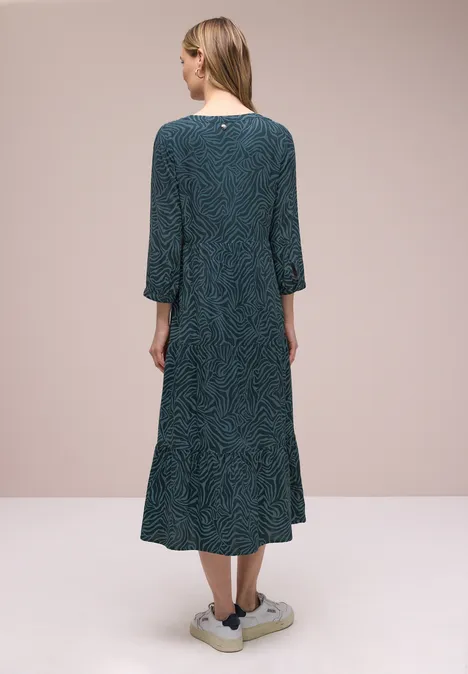 Midi-Kleid mit grafischem Print cool vintage green