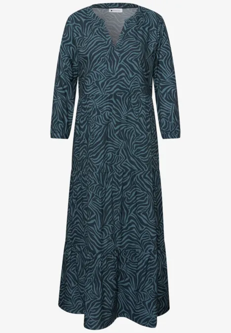 Midi-Kleid mit grafischem Print cool vintage green