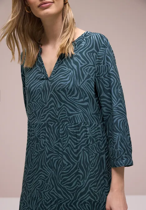 Midi-Kleid mit grafischem Print cool vintage green