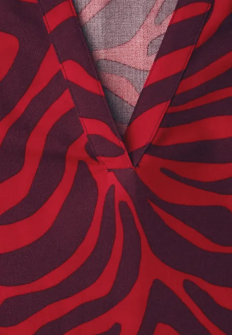 Midi-Kleid mit grafischem Print salsa red