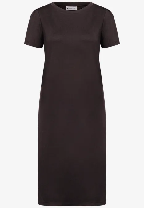 Knielanges Kleid mit Puffärmeln espresso brown