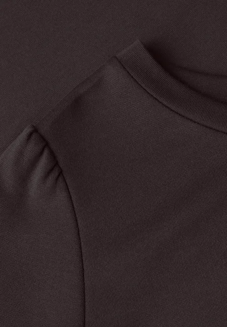 Knielanges Kleid mit Puffärmeln espresso brown