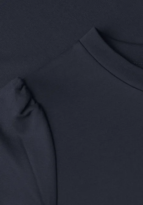 Knielanges Kleid mit Puffärmeln shadowed navy Knielanges Kleid mit Puffärmeln shadowed navy